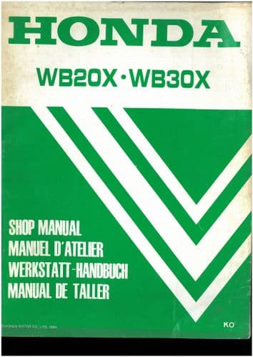 Honda Water Pump WB20X & WB30X Workshop Service Repair Manual