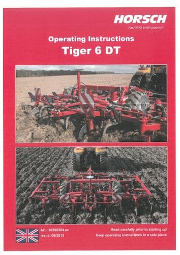 Horsch Cultivator Tiger 6DT Operators Manual