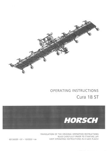 Horsch Harrows Cura 18ST Operators Manual