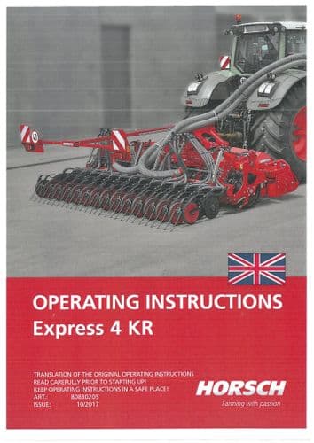 Horsch Seed Drill Express 4KR Operators Manual