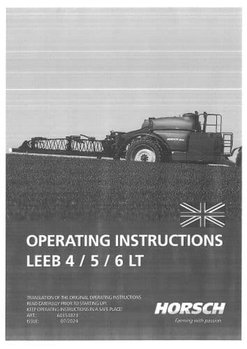 Horsch Self Propelled Sprayer Leeb 4LT 5LT 6LT Operators Manual