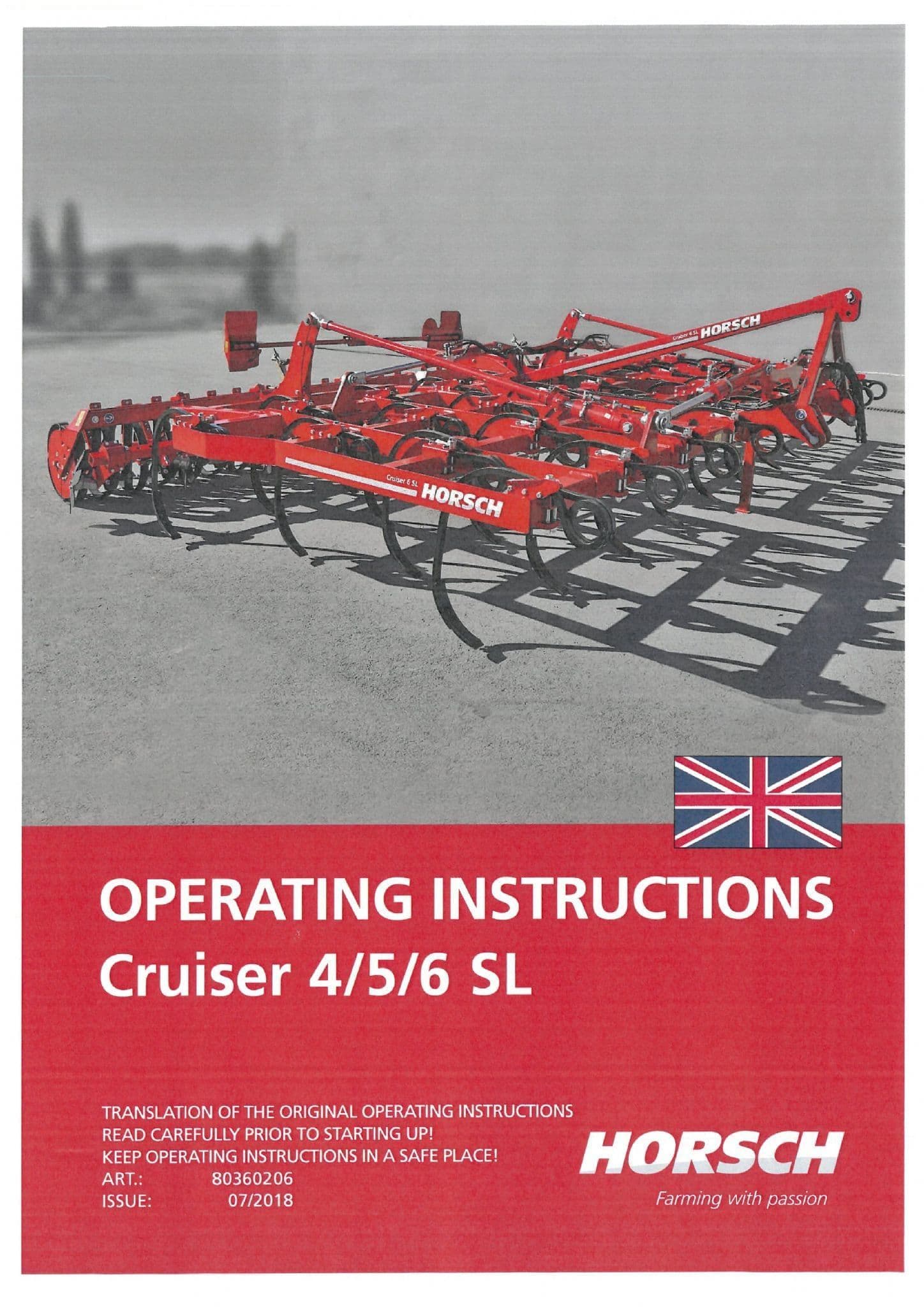 Horsch Self Propelled Sprayer Leeb 5.280VL 5.300VL 6.280VL 6.300VL 6.400VL 6.460VL Operators Manual