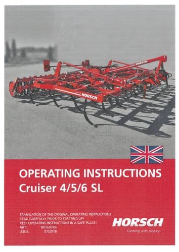 Horsch Self Propelled Sprayer Leeb 5.280VL 5.300VL 6.280VL 6.300VL 6.400VL 6.460VL Operators Manual