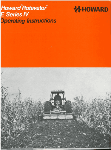 Howard Rotavator E Series IV Operators Manual