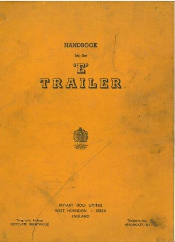 Howard Rotavator E Trailer Operators Manual - Trailed Model