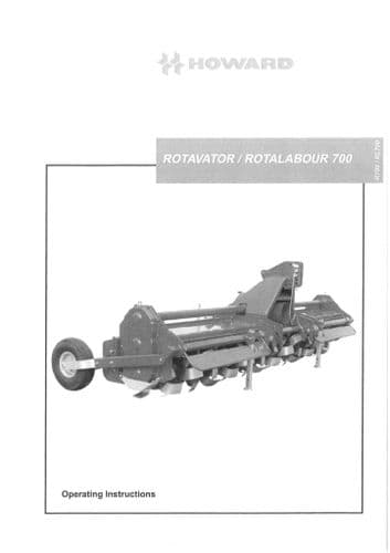 Howard Rotavator Rotalobour R700 & RL700  Operators Manual