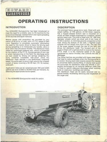 Howard Slurrypuncher Operators Manual