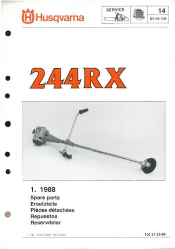 Husqvarna Brush Cutter/Strimmer  224RX Parts Manual 224 RX