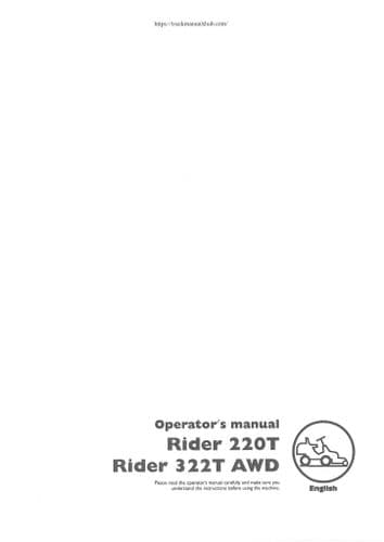 Husqvarna Ride on Garden Tractor 220T 322T Rider Operators Manual