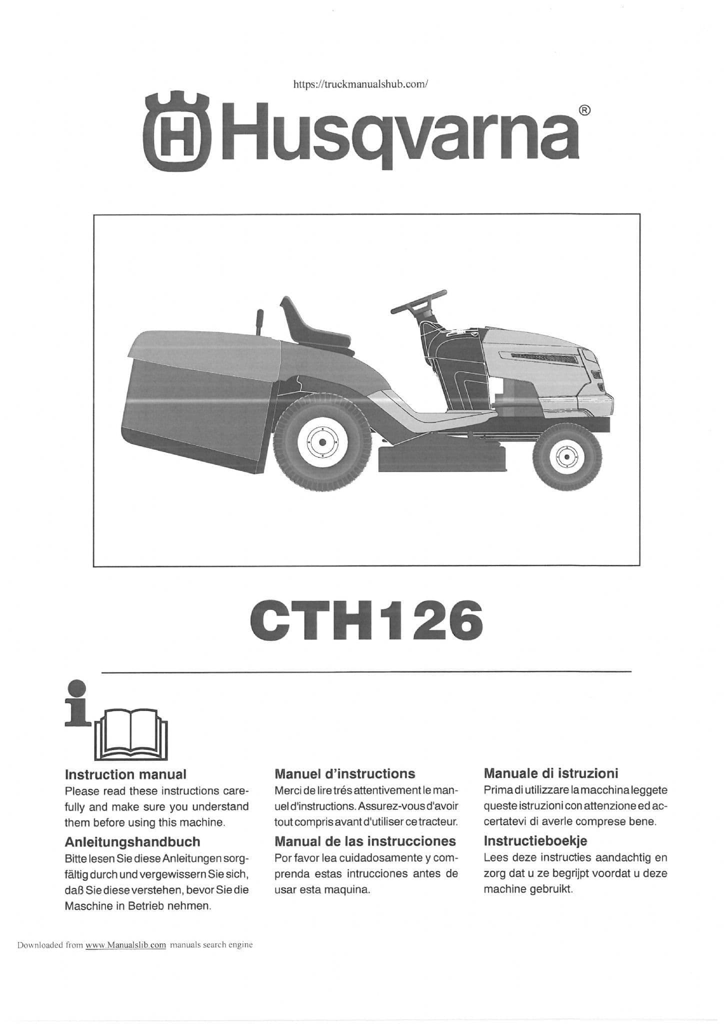 Husqvarna Ride on Garden Tractor CTH126 Operators Manual