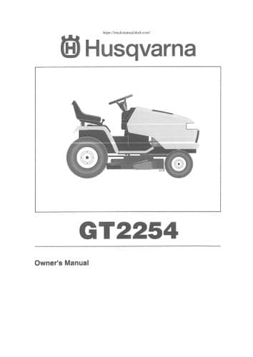 Husqvarna Ride on Garden Tractor GT2254 Operators Manual