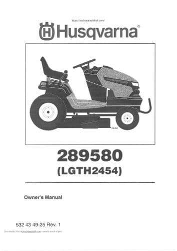 Husqvarna Ride on Garden Tractor LGTH2454 Operators Manual
