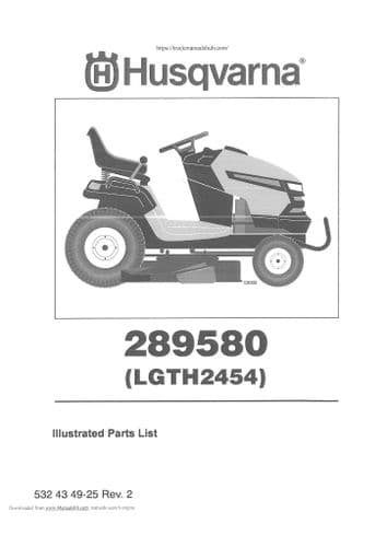 Husqvarna Ride on Garden Tractor LGTH2454 Parts Manual and Wiring Diagrams