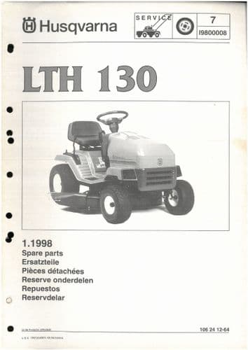 Husqvarna Ride on Garden Tractor Mower LTH 130 Parts Manual