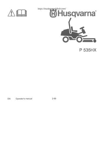 Husqvarna Ride on Garden Tractor P535HX Operators Manual