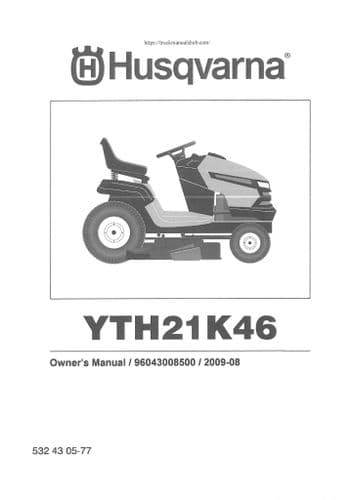 Husqvarna Ride on Garden Tractor YTH21K46 Operators Manual