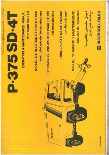 Ingersoll - Rand Portable Compressor P375 SD 4T Operators & Maintenance Manual