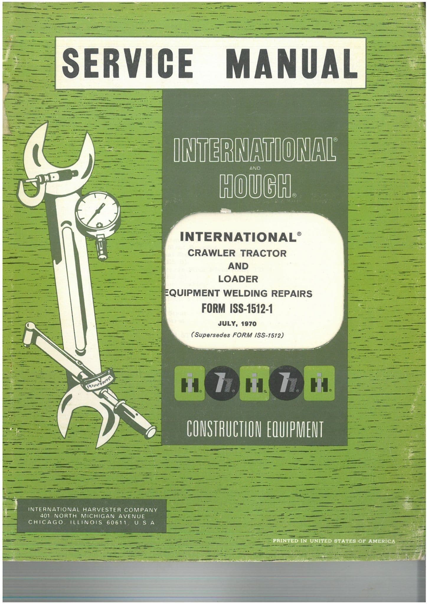 International Crawler Tractor And Loader Equipment Welding Repairs Service Workshop Manual - ISS-151