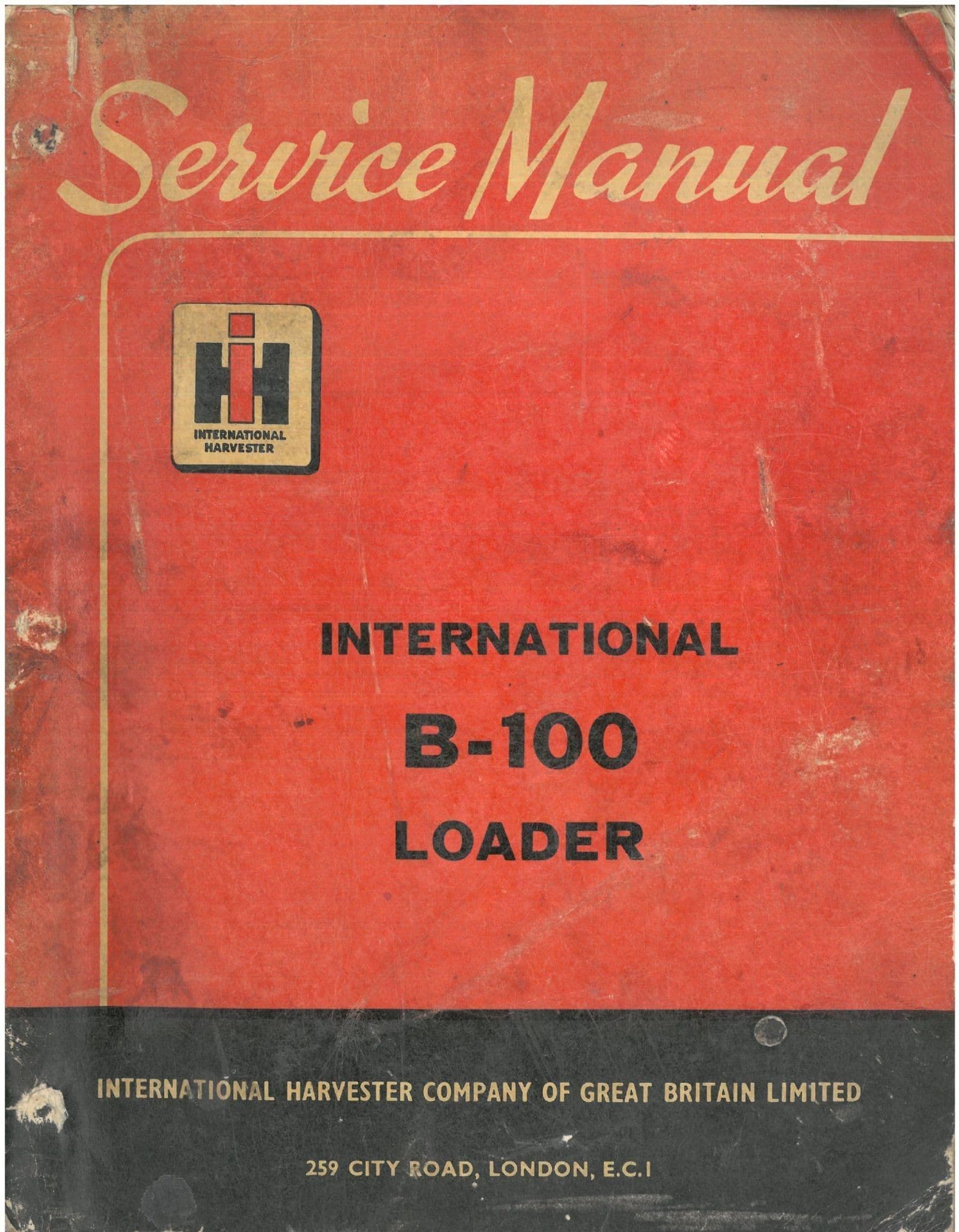 International Loader B100 Workshop Service Manual - B-100, B 100