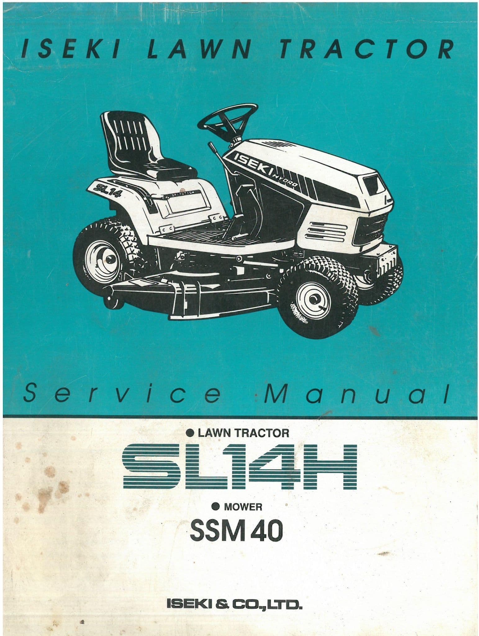 Iseki Lawn Tractor SL14H & Mower Deck SSM40 Operators Manual