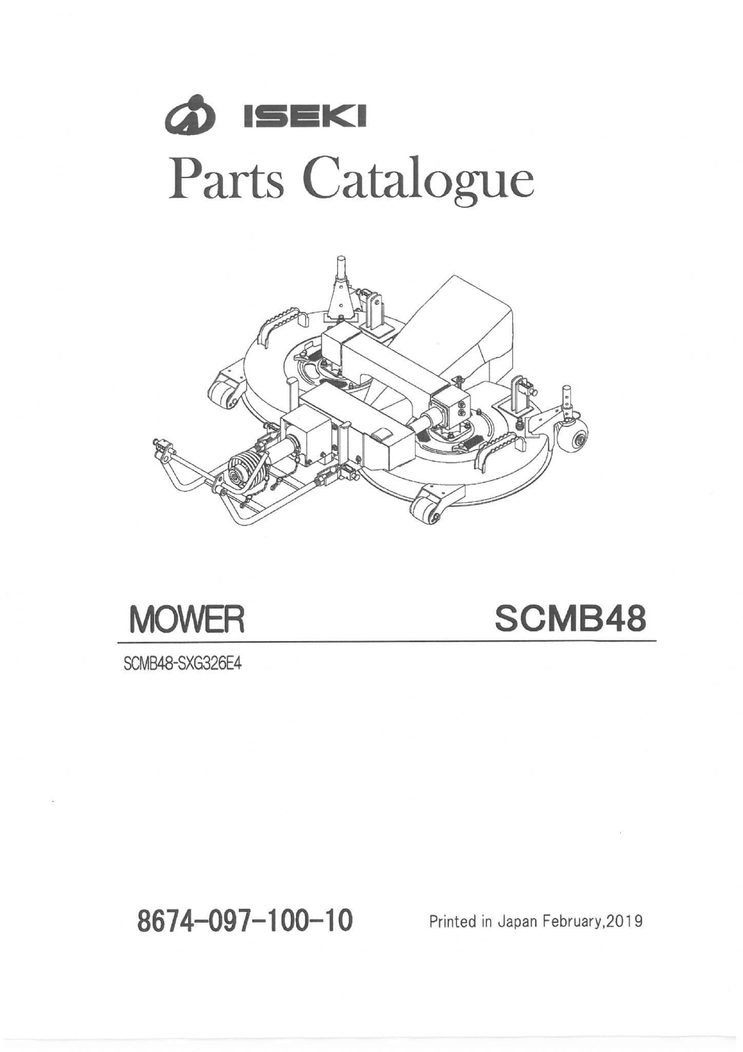 Iseki Mower Deck SCMB48 Parts Manual