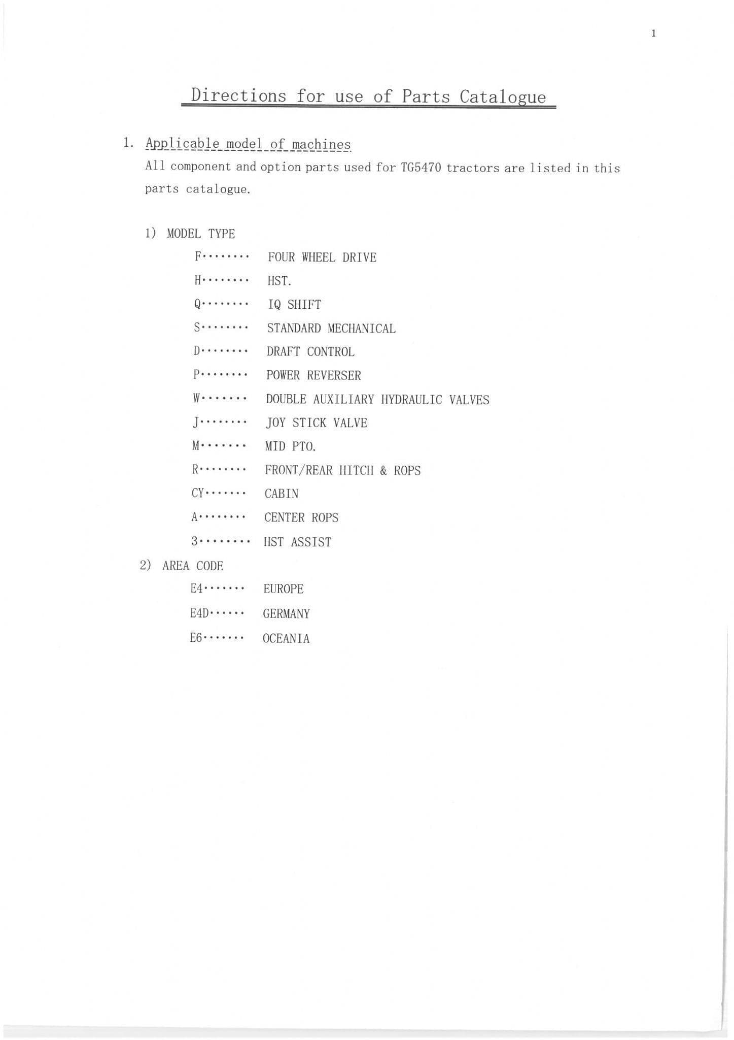 Iseki Tractor TG5470 Parts Manual TG 5470