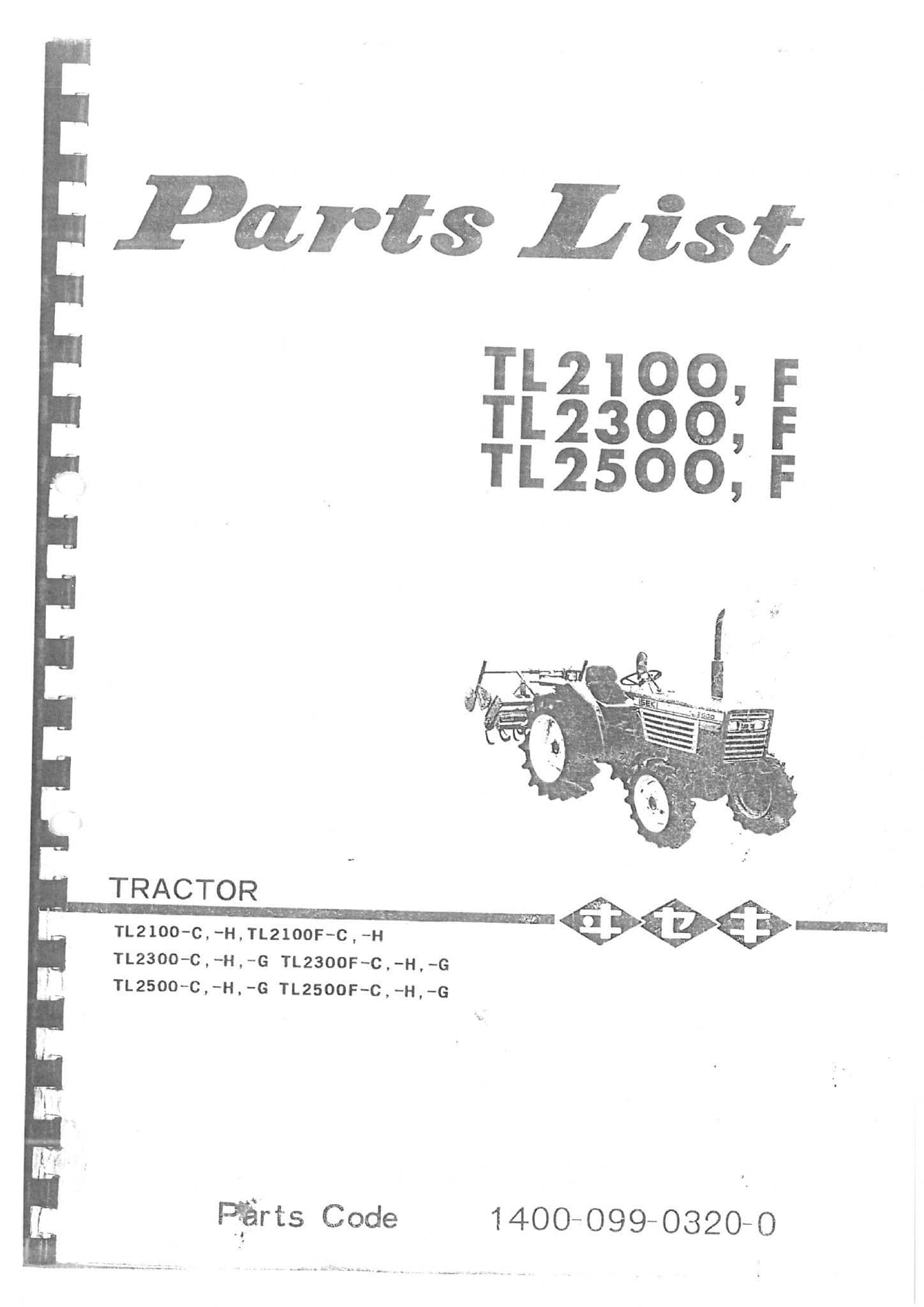 Iseki Tractor TL2100F TL2300F TL2500F Parts Manual