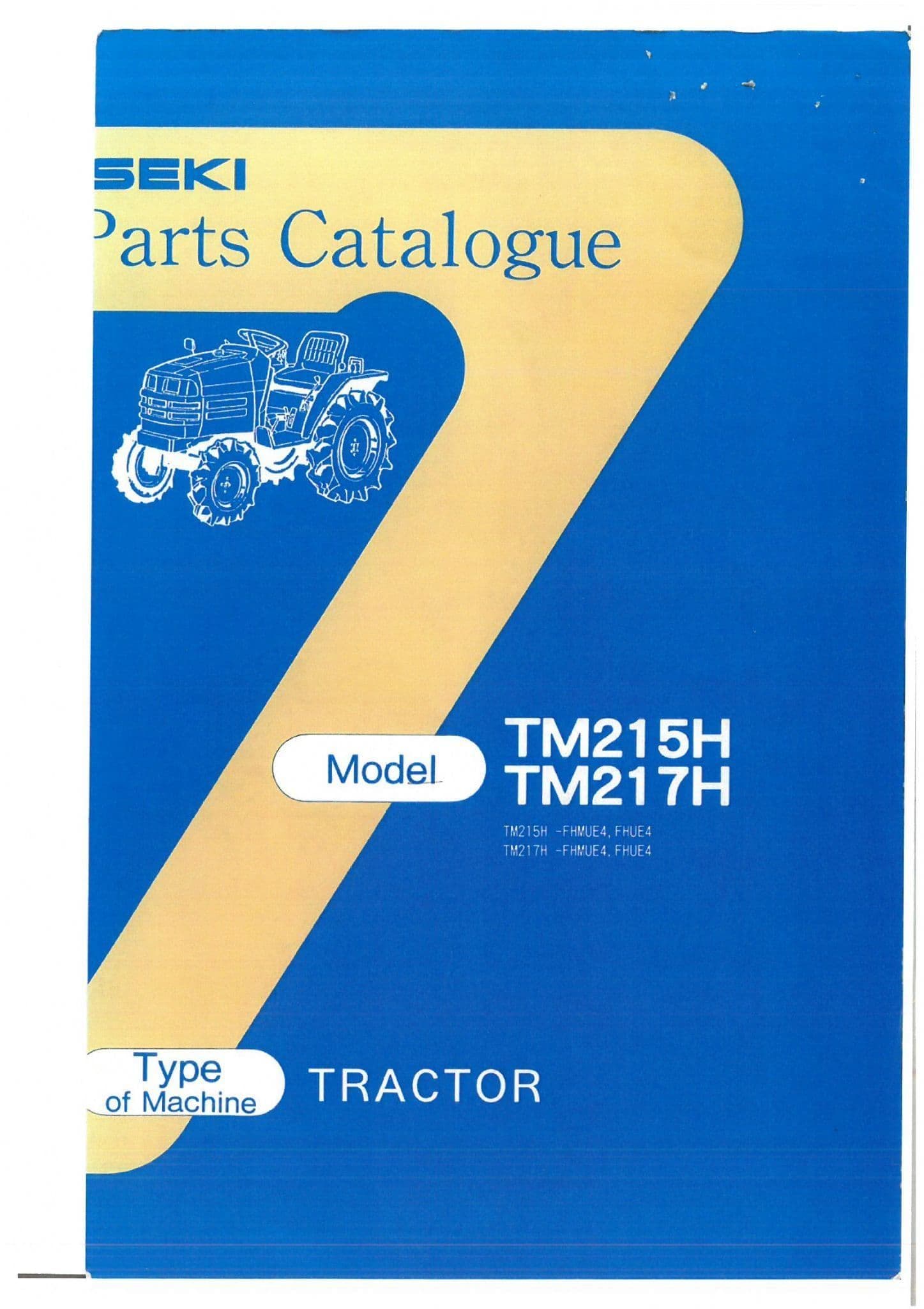 Iseki Tractor TM215H & TM217H Parts Manual - TM 215 217 H