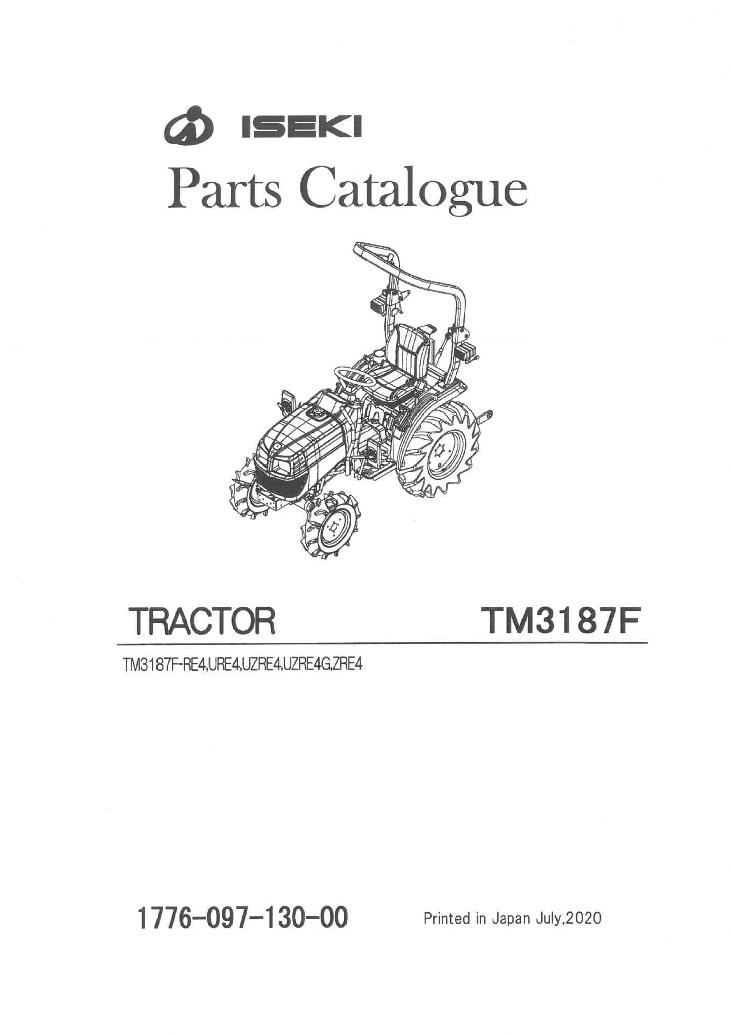 Iseki Tractor TM3187F Parts Manual