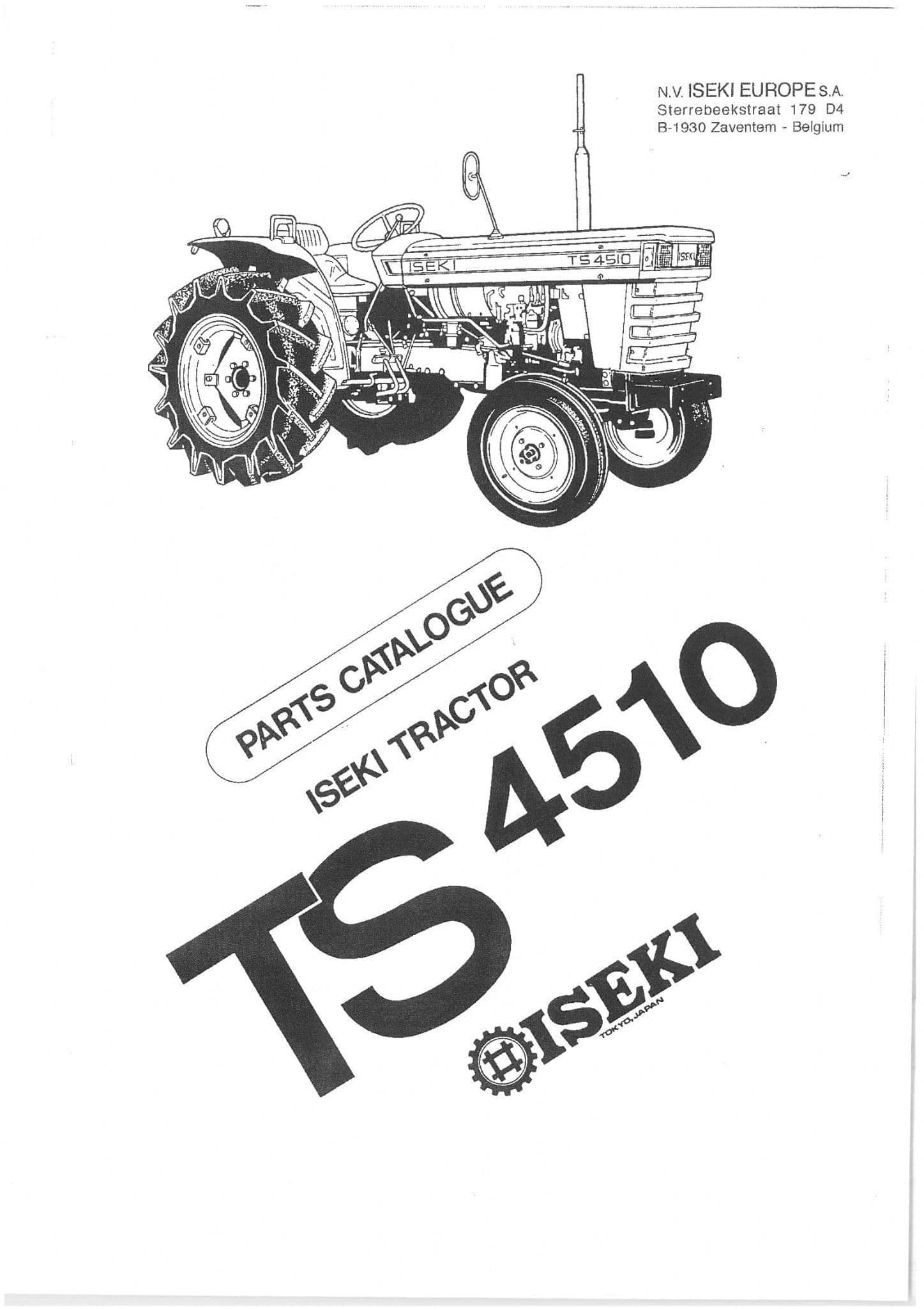 Iseki Tractor TS4510 Parts Manual TS 4510