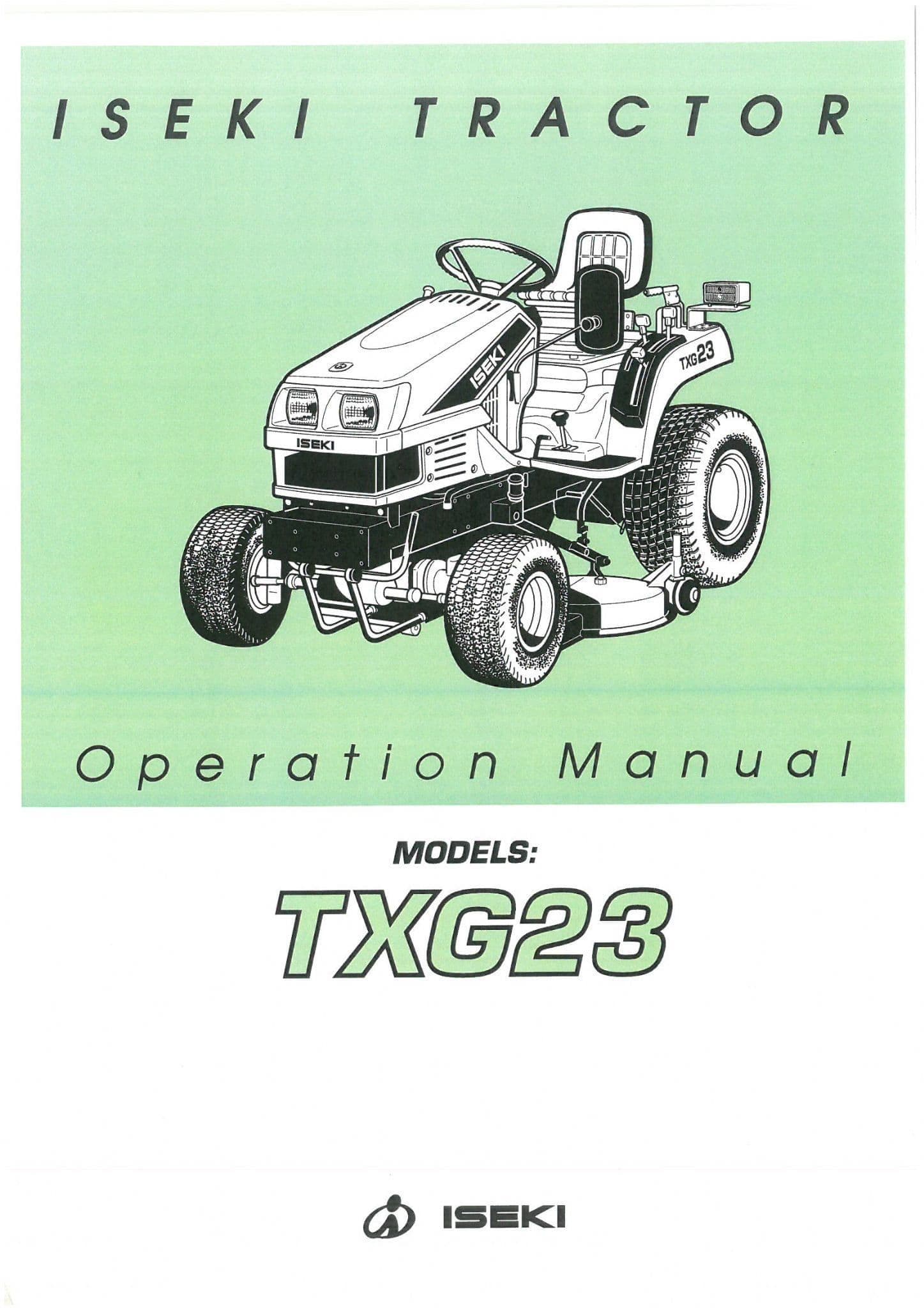 Iseki Tractor TXG23 Operators Manual