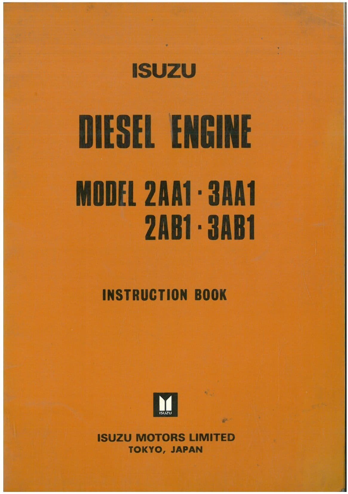 Isuzu Engine 2AA1, 2AB1, 3AA1, 3AB1 Diesel Engine Operators Manual