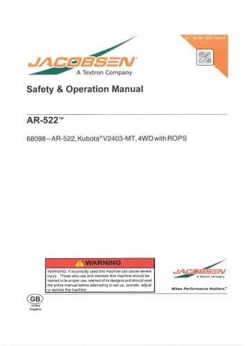 Jacobsen Contour Rotary Mower AR522  Operators Manual - AR 522