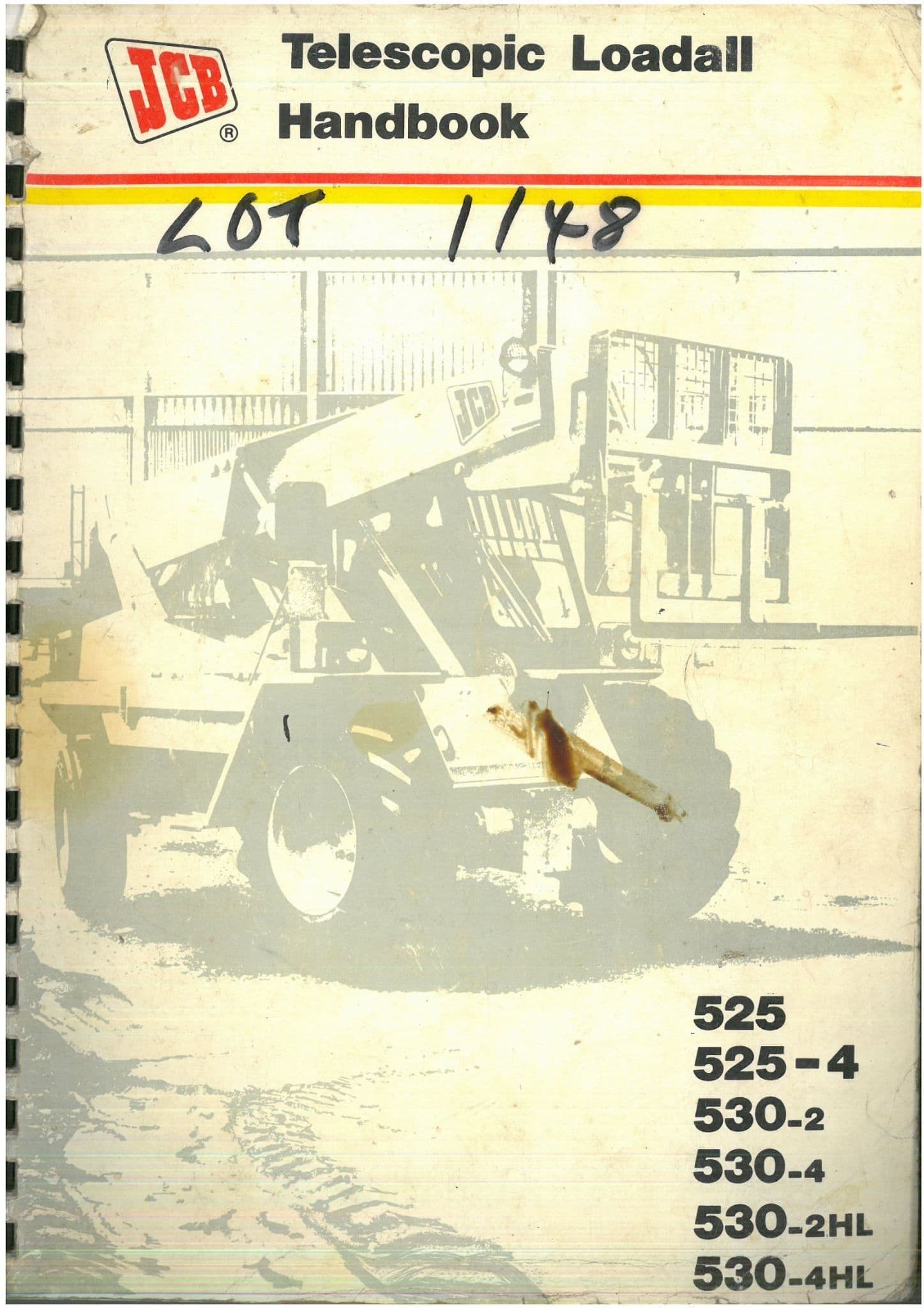 JCB Loadall Telescopic Handler 525 525-4 530-2 530-4 530-2HL 530-4HL Operators Manual