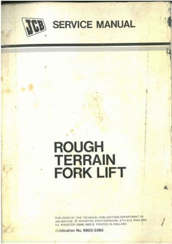 JCB Rough Terrain Fork Lift 926 & 930  Workshop Service Repair Manual
