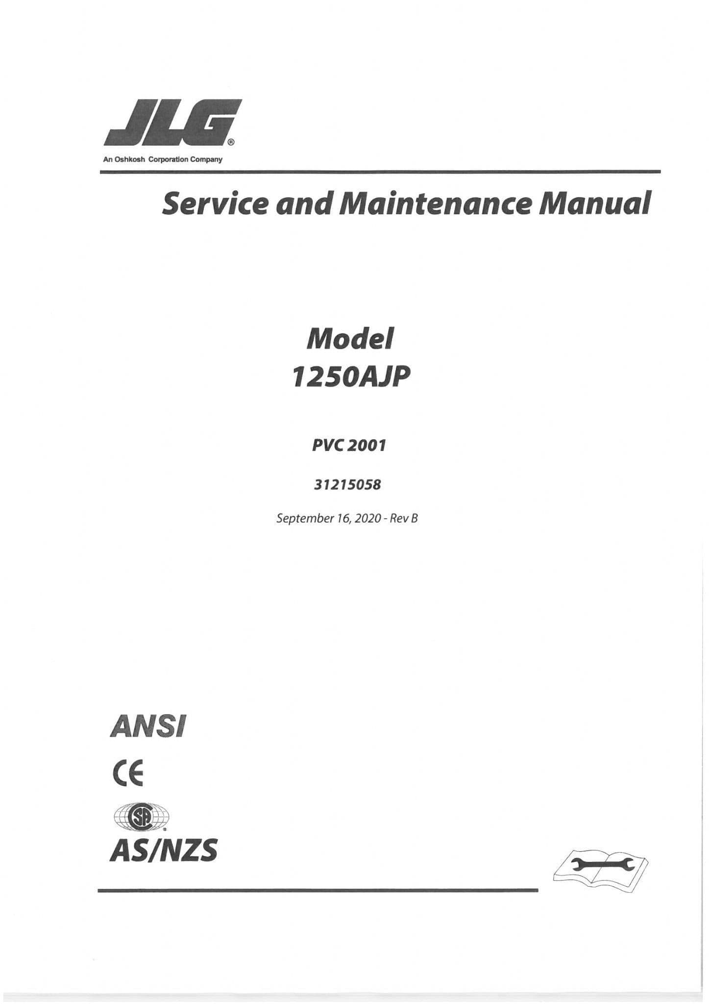 JLG Boom Lift 1250AJP Workshop Manual