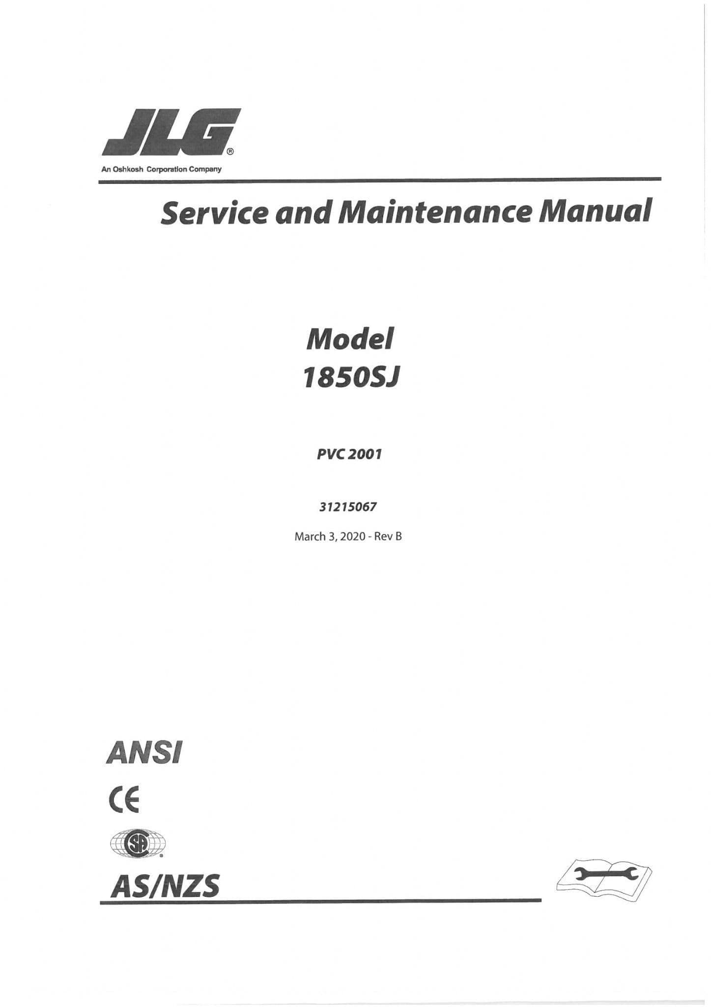 JLG Boom Lift 1850SJ Workshop Manual
