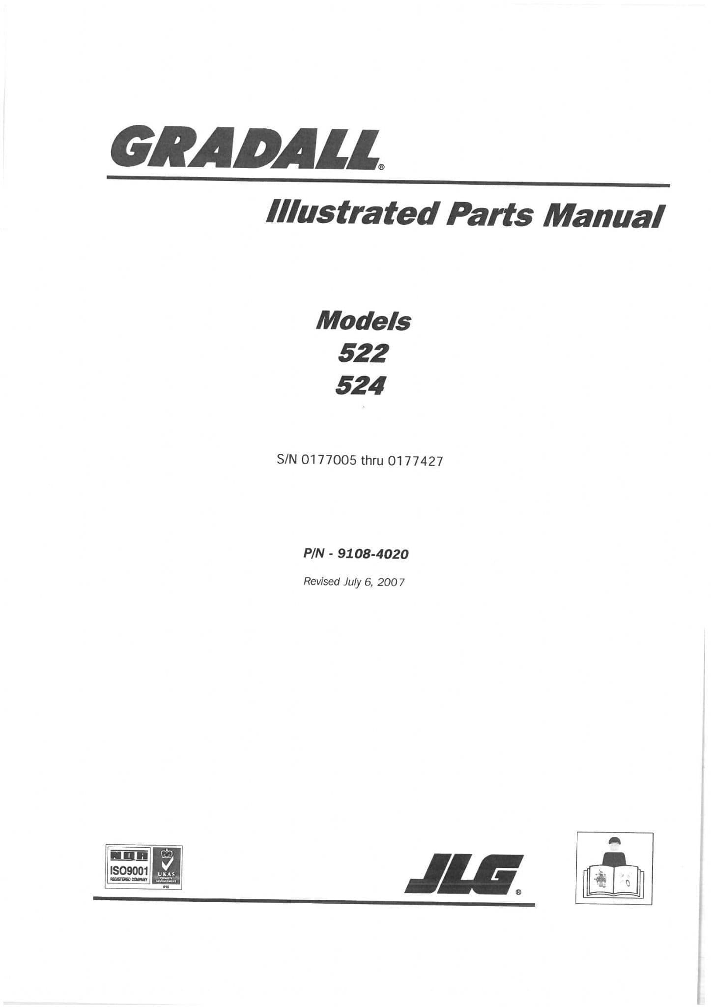 JLG Gradall Telehandler 522 524 Parts Manual