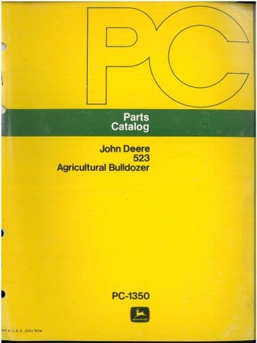 John Deere Agricultural Bulldozer 523 Parts Manual