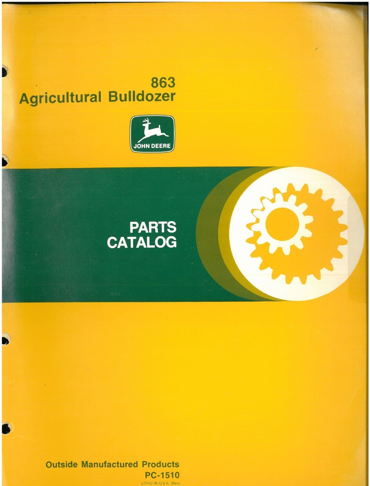 John Deere Agricultural Bulldozer 863 Parts Manual