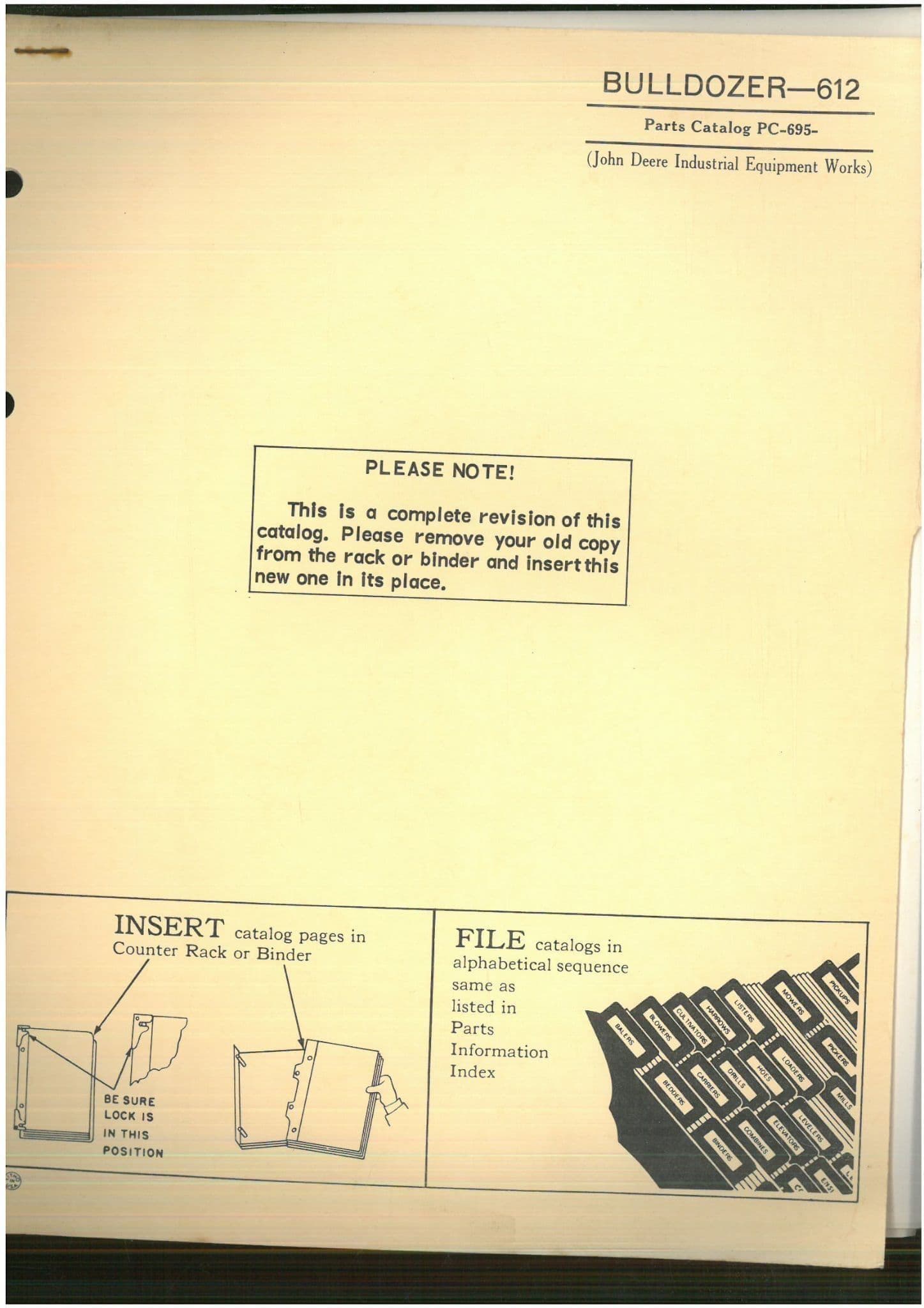 John Deere Bulldozer 612 - PC695 Parts Manual