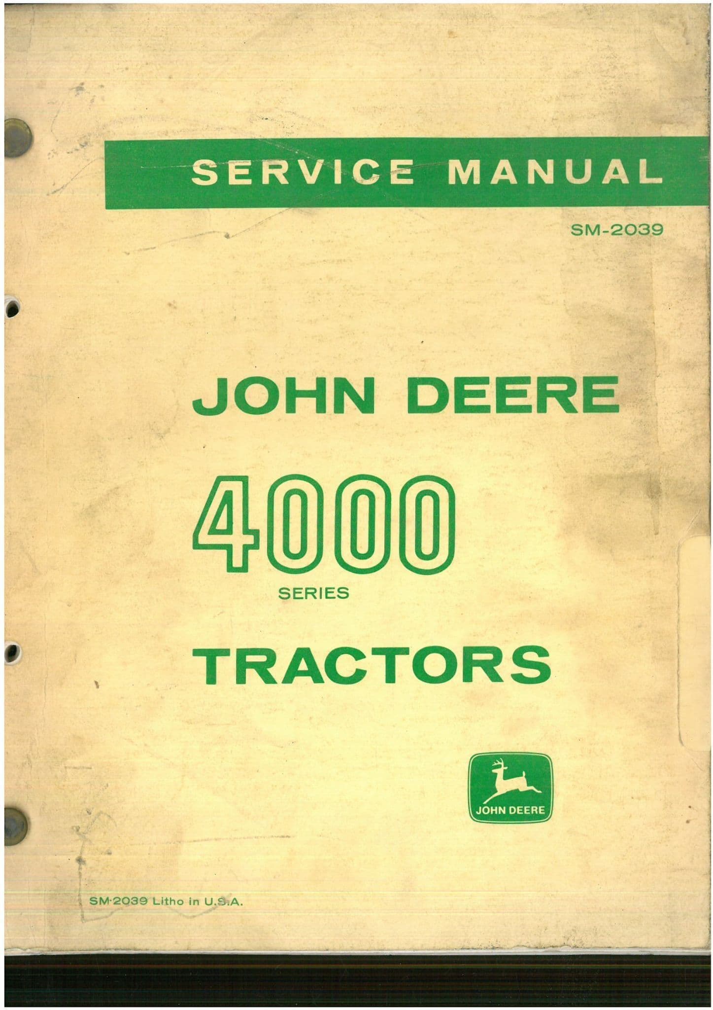 John Deere Crawler Tractor 4000  Service Workshop Manual