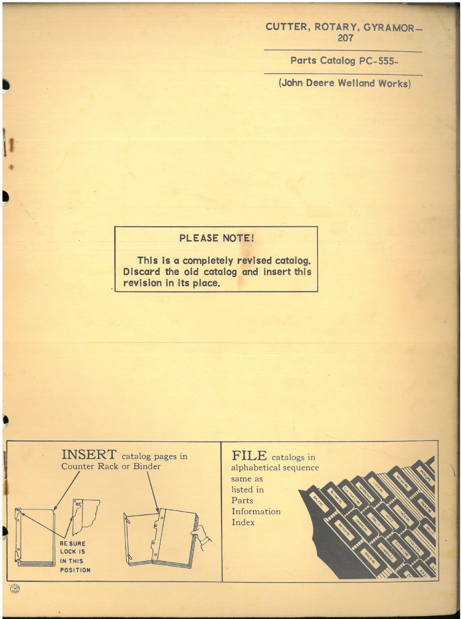 John Deere Cutter, Rotary Gyramor  207 Parts Manual