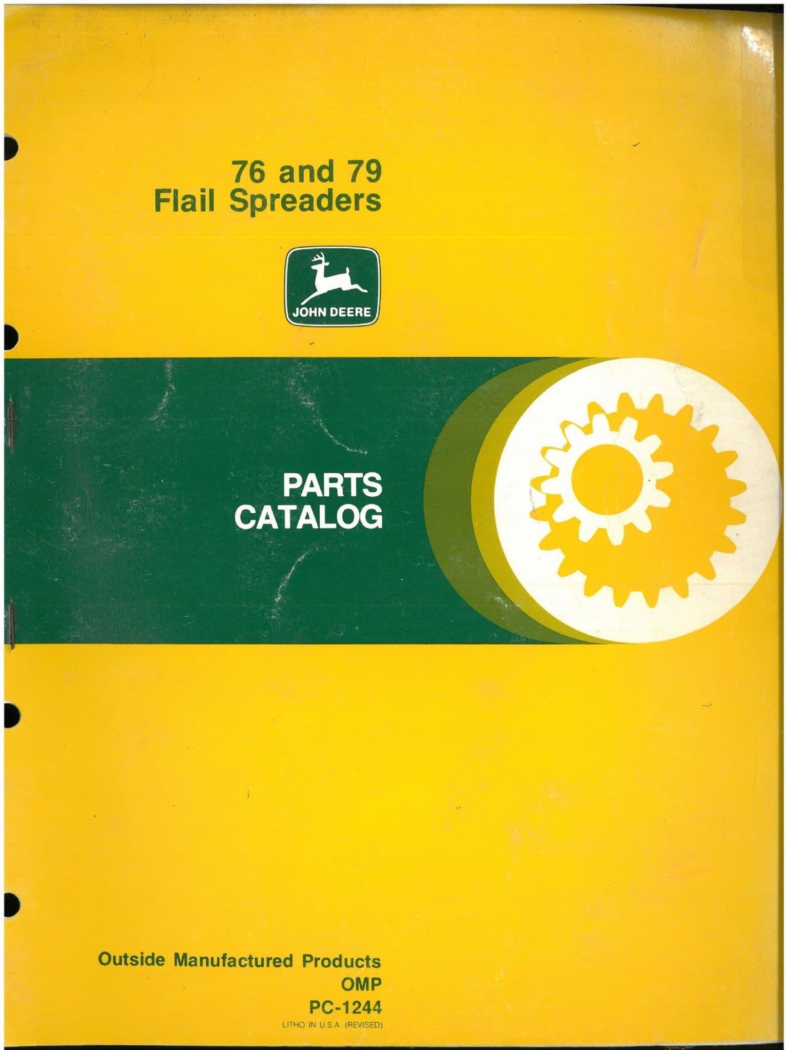 John Deere Flail Spreader 76 79 Parts Manual