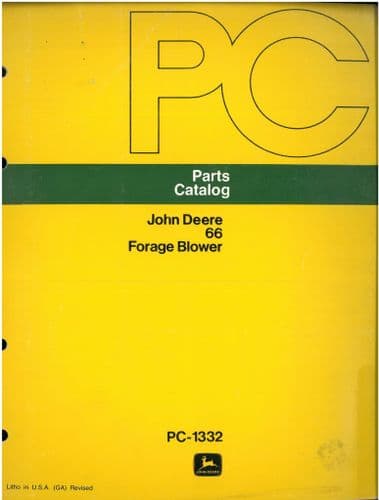 John Deere Forage Blower 66 Parts Manual