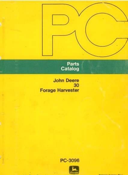John Deere Forage Harvester 30 Parts Manual