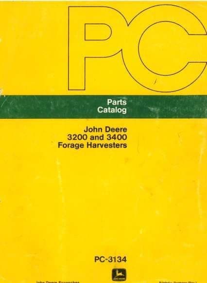John Deere Forage Harvester 3200 & 3400 Parts Manual