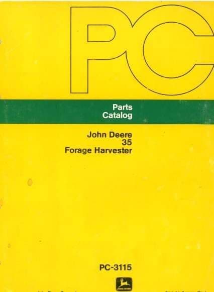 John Deere Forage Harvester 35 Parts Manual