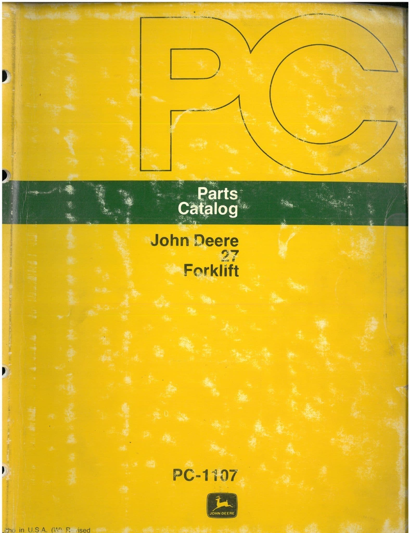 John Deere Forklift 27 Parts Manual
