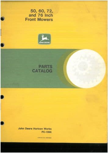 John Deere Front Mower 50 60 72 & 76 Inch Parts Manual - PC1996